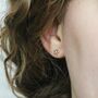 Diamond Floral Stud Earrings In 14ct Gold, thumbnail 2 of 5