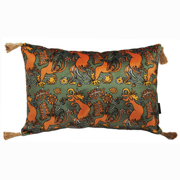 The Country Chicken Green Rectangle Cushion, 2 of 4