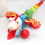 Personalised Cotton Bag And Dragon Pull Along Toy, thumbnail 3 of 3