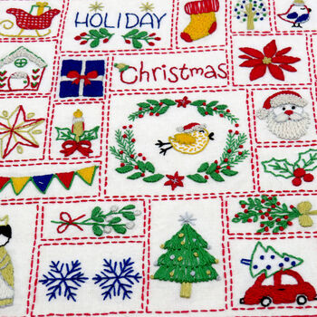 Christmas Advent Calendar Hand Embroidery Kit, 4 of 12
