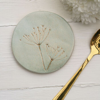 Green And Gold Wild Flower Coasters, 2 of 10