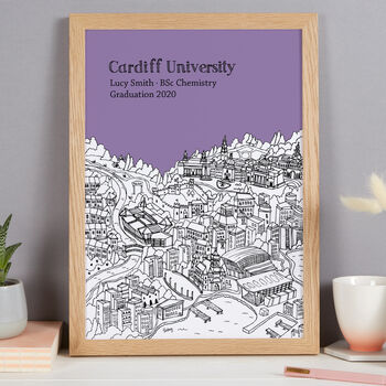 Personalised Cardiff Graduation Gift Print, 8 of 9