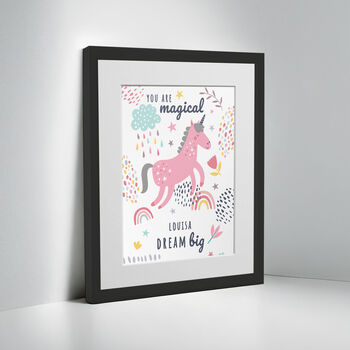 Personalised Unicorn Children’s Nursery Framed Print, 9 of 10