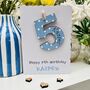 Personalised 5th Birthday Card Wooden Number Gift, thumbnail 5 of 6