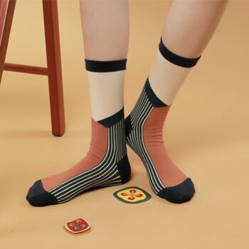 Geometric Illustration Mid Calf Length Socks, 2 of 3