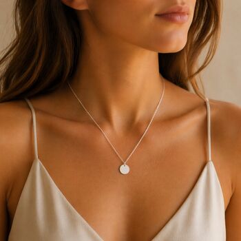 Silver Plated Mini Round Disc Necklace, 2 of 6