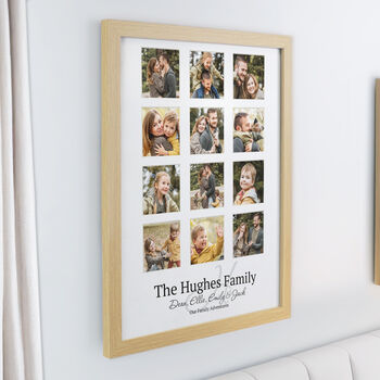 Personalised Family Oak 12 Photo Frame, 2 of 6