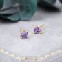 Amethyst Purple Cz Stud Earrings, thumbnail 4 of 11
