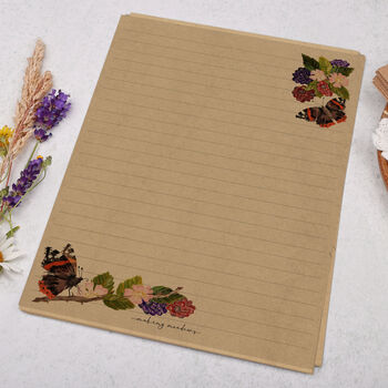 A5 Kraft Letter Writing Paper With Butterflies, 3 of 4