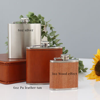 Personalised Pu Leather Wedding Hip Flask, 4 of 6