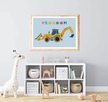 Personalised Kids Digger Print, 3 of 6