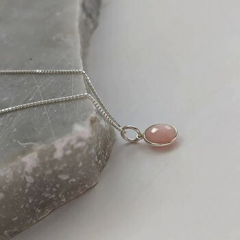 Pink Opal Oval Gemstone Necklace, 7 of 11
