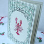 Festive Lobster And Holly Card, thumbnail 2 of 5