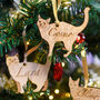 Traditional Wooden Cat Christmas Decoration Personalised, thumbnail 8 of 12