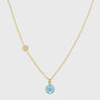Salina Blue Topaz And Gold Plated Necklace, thumbnail 3 of 4