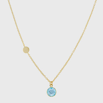 Salina Blue Topaz And Gold Plated Necklace, 3 of 4