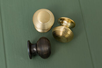 Solid Brass Satin Kitchen Beehive Cabinet Knobs 30mm, 2 of 4