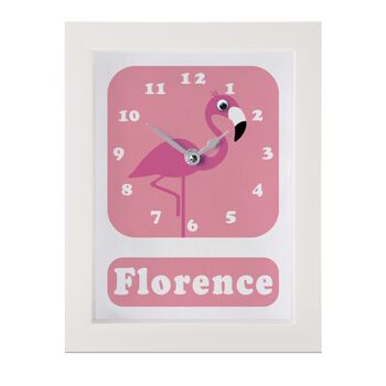 Personalised Childrens Flamingo Clock, 5 of 9