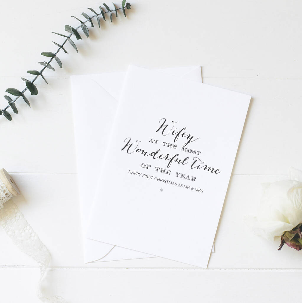 wife christmas wishes cards by gorgeous creations | notonthehighstreet.com