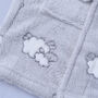 Personalised Grey Hooded Baby Bathrobe With Lambs, thumbnail 5 of 5