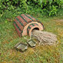Wooden Hedgehog House With Feeding Bowls And Straw, thumbnail 8 of 8