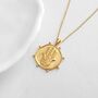 Gold Hamsa Coin Necklace Good Luck, thumbnail 1 of 4