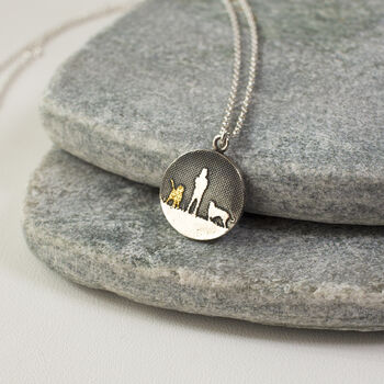 Two Dogs Beneath The Nights Sky Dog Lovers Necklace, 2 of 5