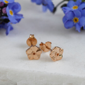 Tiny Forget Me Not Gold Vermeil Studs, 7 of 12