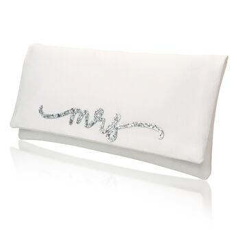 Mrs Bridal Clutch With Flourish Font, 4 of 5