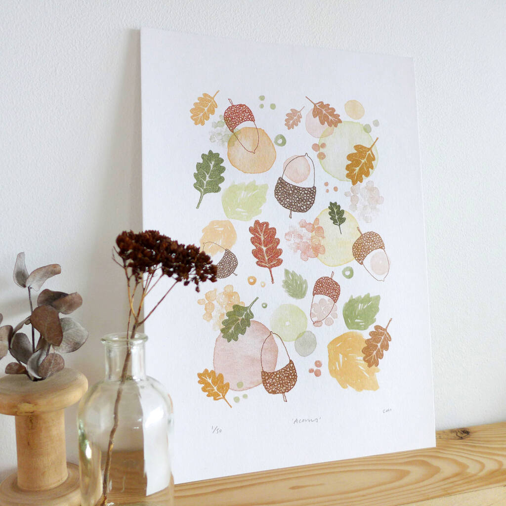 'Acorns' Wall Art Print By Charlotte Macey