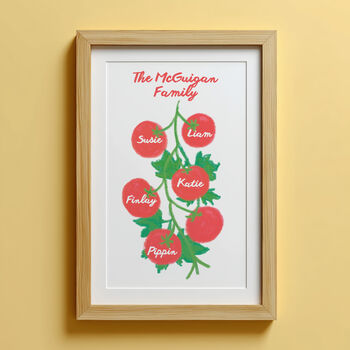 Personalised Family Tree Tomato Print, 2 of 3
