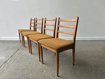 Set Of Mid Century Schreiber Dining Chairs 1960s 70s, 9 of 9