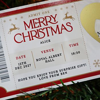 Personalised Scratch Ticket Christmas Musical Theatre Surprise Event Gift For Him Her, 4 of 5