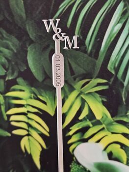 Personalised Drink Stirrers With Initial And Date, 2 of 3