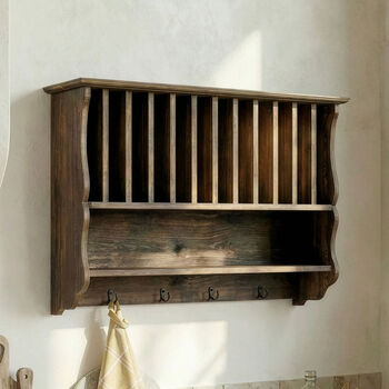 Brittany Wall Plate Rack With Hooks, 3 of 6