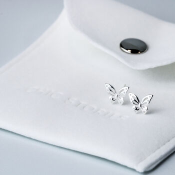 Sterling Silver Butterfly Stud Earrings, 4 of 5