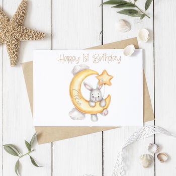 Personalised Rabbit 1st Birthday Card, 2 of 2