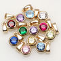 18ct Gold Plated And Swarovski Crystal Birthstone Charm, thumbnail 1 of 4