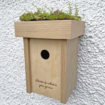 Personalised Wooden Bird Box Planter, 2 of 6