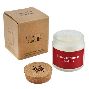 Merry Christmas Tinsel Tits Christmas Candle • Funny Holiday Candle • Christmas Gift • Secret Santa • Festive Home Décor • Gift Boxed, 2 of 2