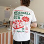 Meatball Marinara Sub Unisex Graphic T Shirt In White, thumbnail 1 of 6