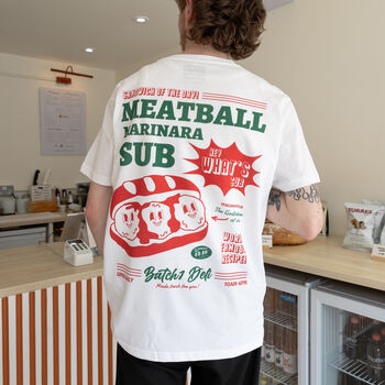 Meatball Marinara Sub Unisex Graphic T Shirt In White, 3 of 6