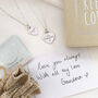 Sterling Silver Handwriting Mini Heart Necklace, thumbnail 5 of 10