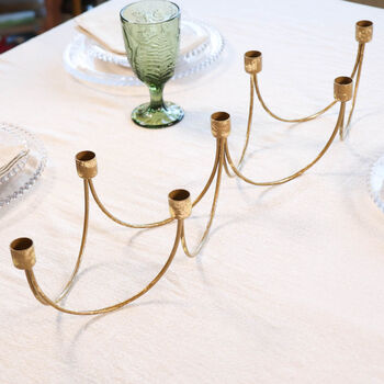 Gold Wave Candle Holder Centrepiece By Dibor