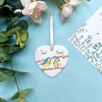 Personalised Blue Tit Valentine's Day Decoration, 2 of 5