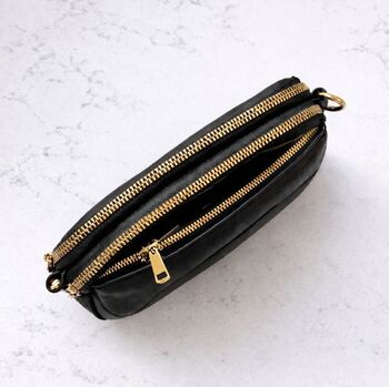 Personalised Lola Embossed Faux Leather Chevron Cross Body Bag, 3 of 5