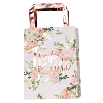 Rose Gold Foiled Floral Design Hen Party Bags, 2 of 3