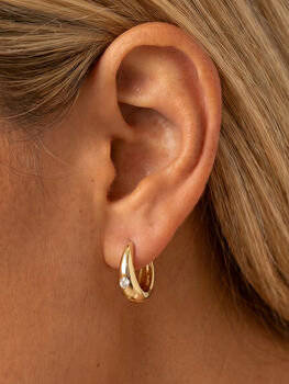 Gold Or Silver Moissanite Small Hoop Earrings, 6 of 6