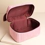 Large Pink And Burgundy Velvet Bow Vanity Makeup Bag, thumbnail 5 of 5