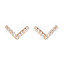 Rose Gold Cubic Zirconia Chevron Stud Earrings, thumbnail 3 of 5